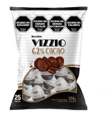 BOLSA HUEVOS VIZZIO CACAO 62% X 124 Gr
