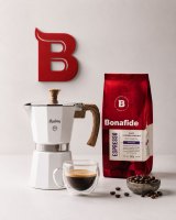 cafetera moka 6 tzs + 1/4 café tostado marca Bonafide